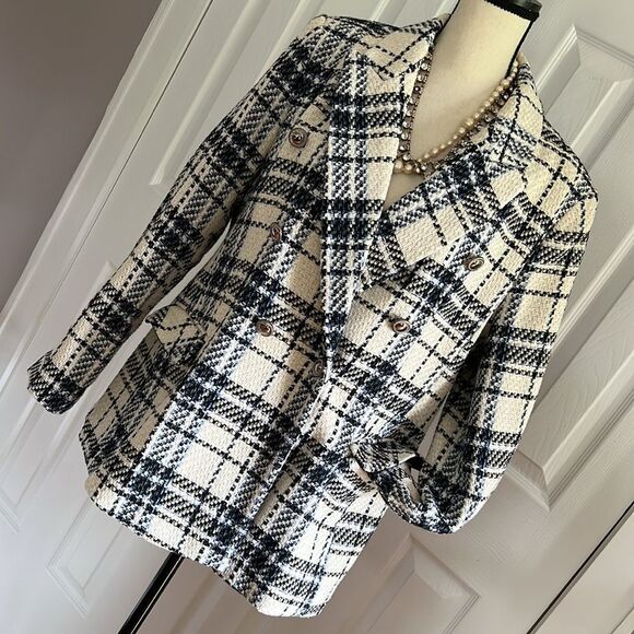Primark Double Breasted Blazer in Navy and White size 12 - Picture 1 of 16